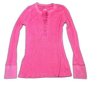 Size Medium Aerie Y2K Style Henley Pink Top